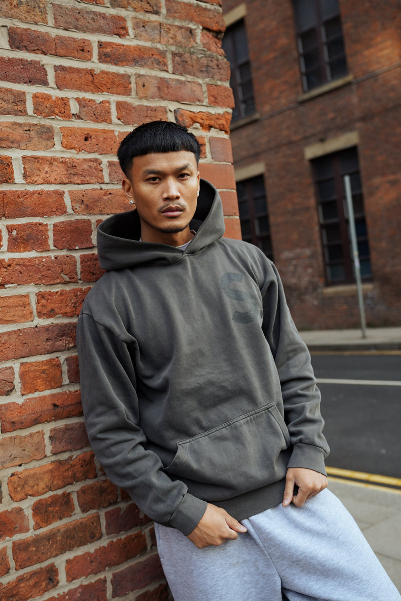 SABAIDEE® HEAVYWEIGHT OVERSIZED HOODIE - FADED BLACK I