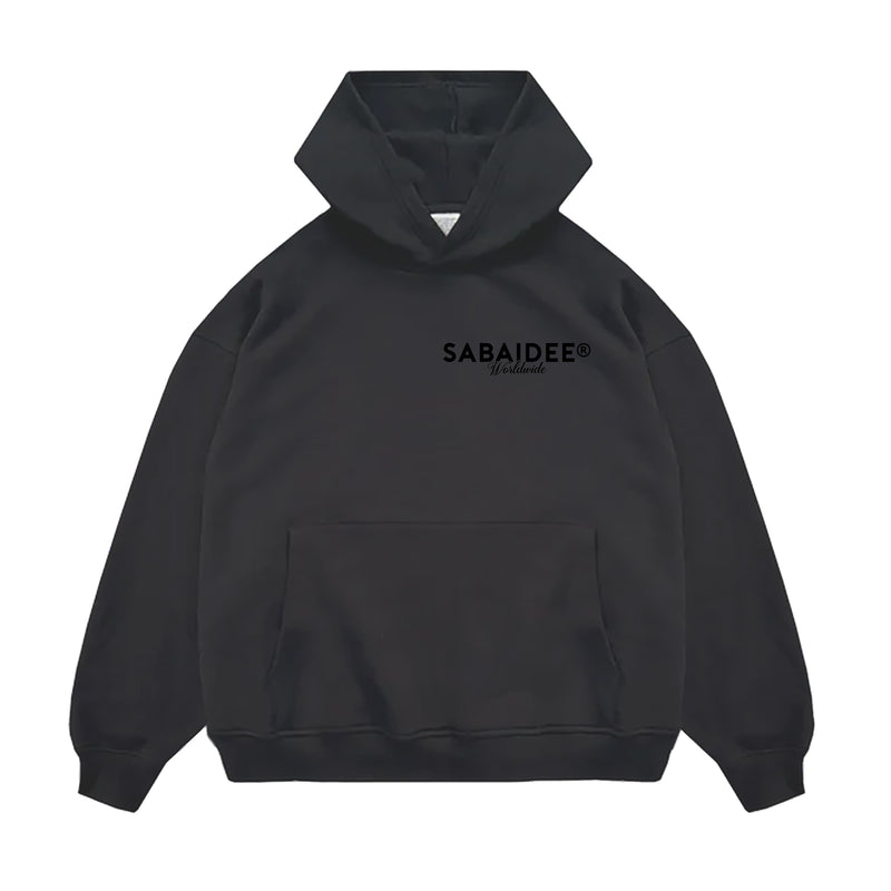 SABAIDEE® HEAVYWEIGHT OVERSIZED HOODIE - FADED BLACK II