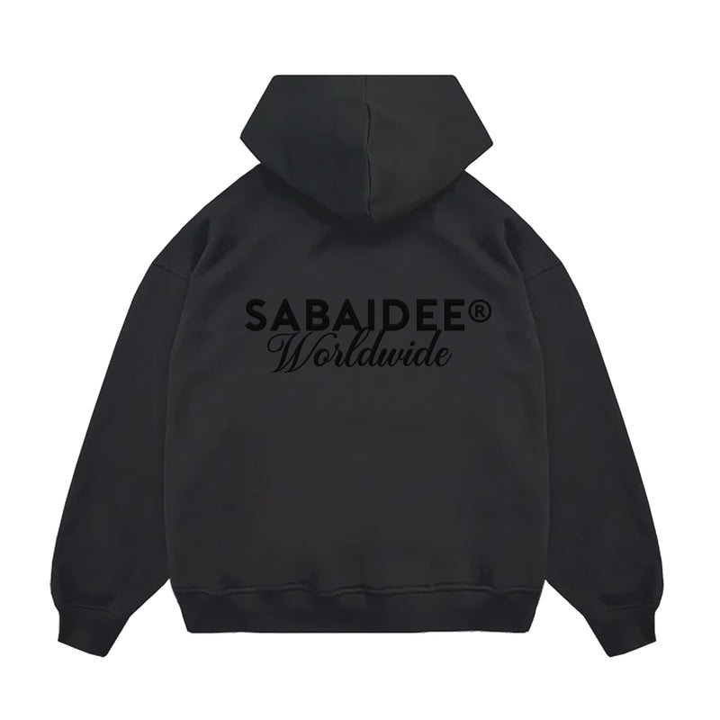 SABAIDEE® HEAVYWEIGHT OVERSIZED HOODIE - FADED BLACK I